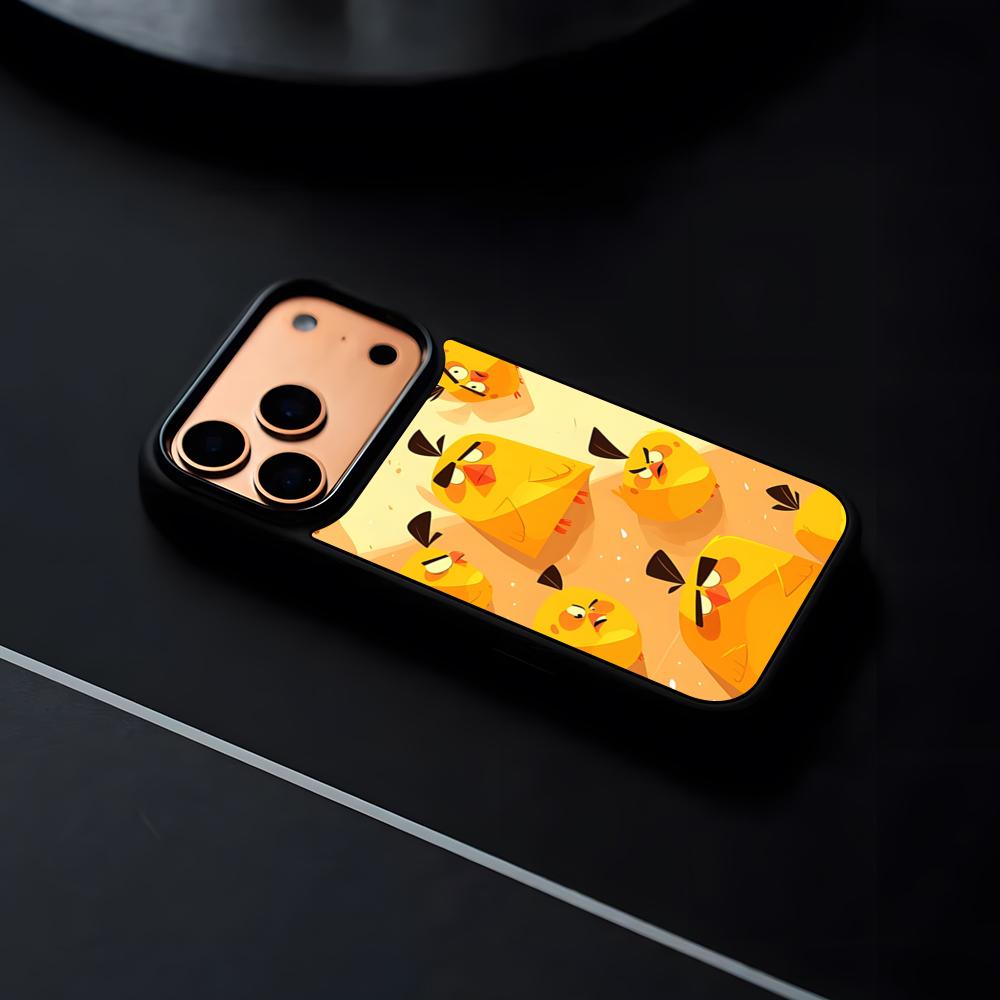 GAME A-Angry Bird Phone Case For IPhone 17 16 15 14 13 12 Pro Max Plus Black Frame Hard Shell