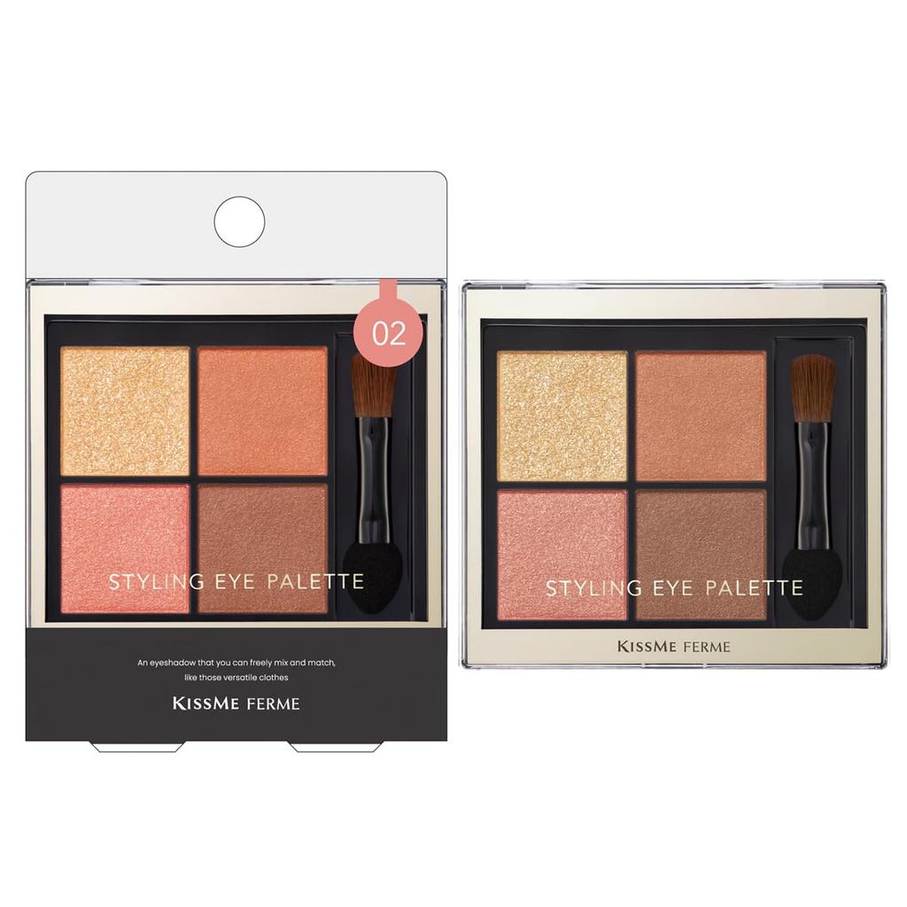 Kiss Me FERME Styling Eye Palette 02 Apricot Bijou Eye Color Palette Clear Color - Glossy,