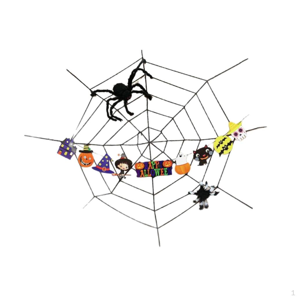 Halloween Spider Web Decoration Backdrop for Masquerade Party Supplies Home
