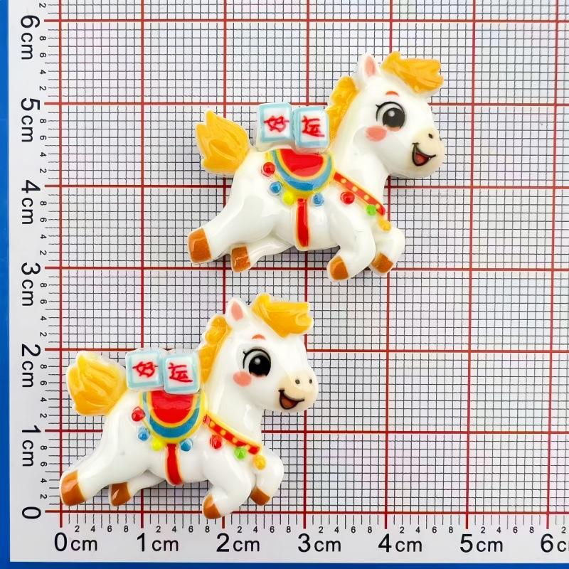 10 шт. Мультяшные смоляные аксессуары для DIY, кабошоны с плоской задней стороной, милые мультяшные пони, украшения для изготовления DIY-украшений, Декор