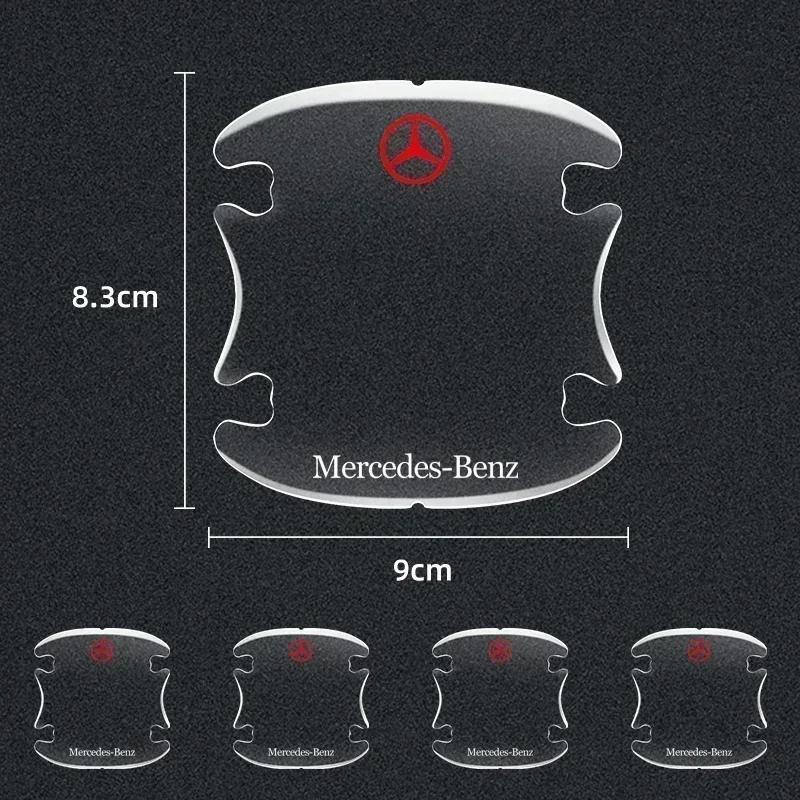 2026 Hot 4pcs Car Door Handle Door Bowl Transparent Sticker Anti-Collision Protection Strip for Mercedes Benz W211 W204 W210 W203 CLA GLA DR1