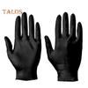 100Pcs Black Nitrile Disposable Gloves Medical Exam Latex Powder-Free Food Safe Textured Fingertips Anti-Slip Design Thick Gloves for Beauty Tattoo
