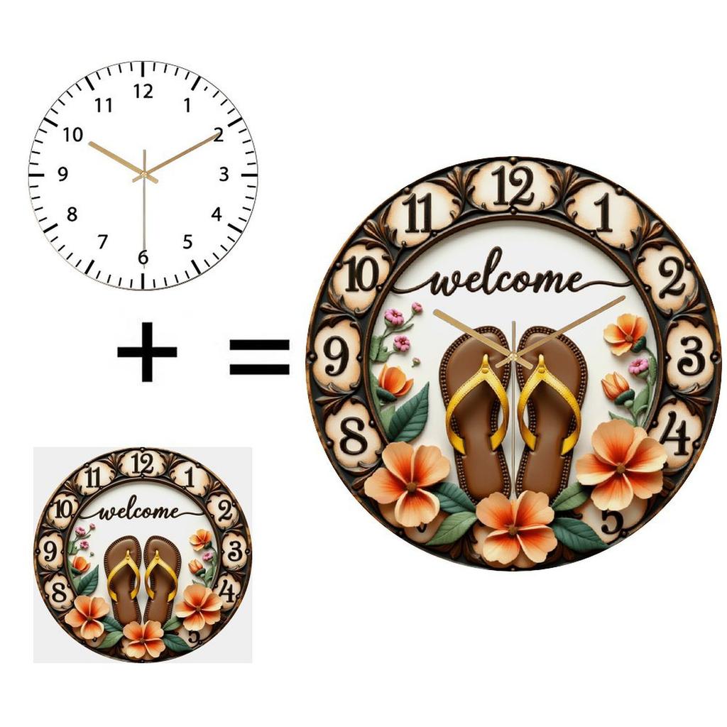 Decorative 12 Inch Round Wall Clock with Crystal Clear Glass and Polished Metal Frame