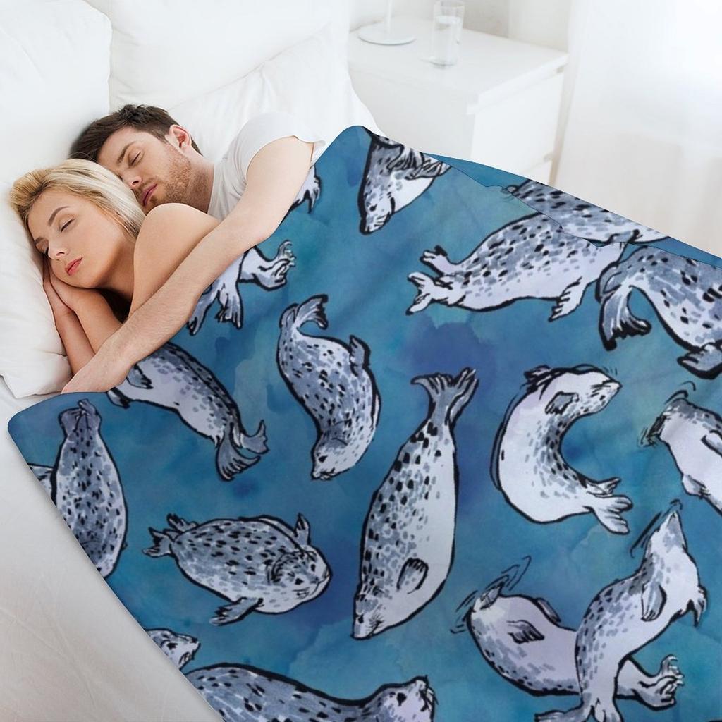 Плед с узором морского котика, одеяло на Хэллоуин, мягчайшие пушистые одеяла