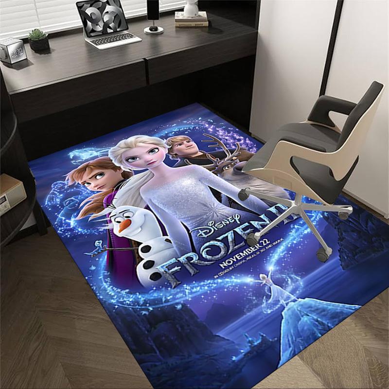 1 шт. Коврик для пола Frozen II для домашнего офиса, прочный полиэстер, с легкой очисткой, Декор для офиса, Городской стиль, Нескользящая основа, Высококачественная ткань