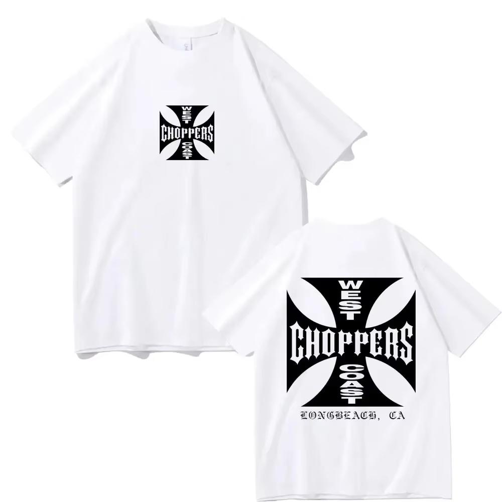 West Coast Choppers Остин Техас Принт Унисекс Футболка Летняя Повседневная Оверсайз Хлопковая Байкерская Уличная Одежда Топы Оверсайз Футболка