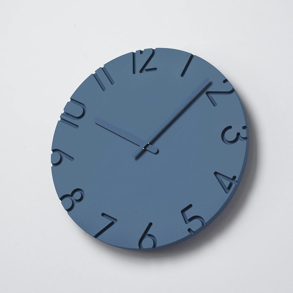 Lemnos Curved Colored Analog Wall Diameter x Depth Clock, Blue, NTL16-07 BL, 30.5cm 4.2cm