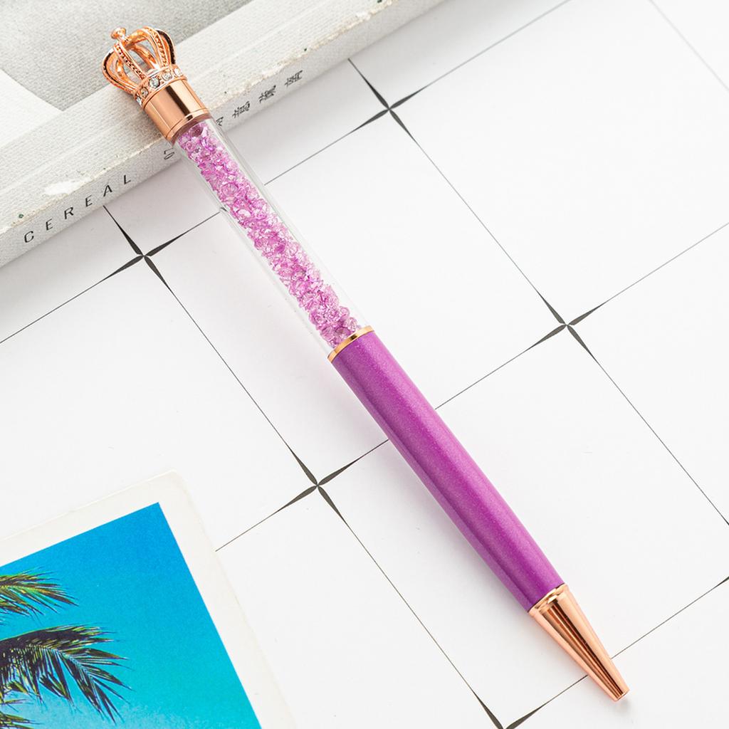1 шт., креативная многоцветная хрустальная Корона, деловые металлические офисные вращающиеся ручки, школьные канцелярские принадлежности, офисные принадлежности, шариковая ручка