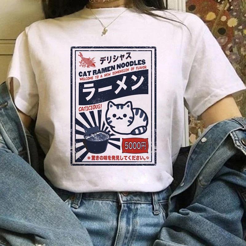 Летний топ с круглым вырезом и принтом, модные повседневные милые женские футболки из чистого хлопка с короткими рукавами