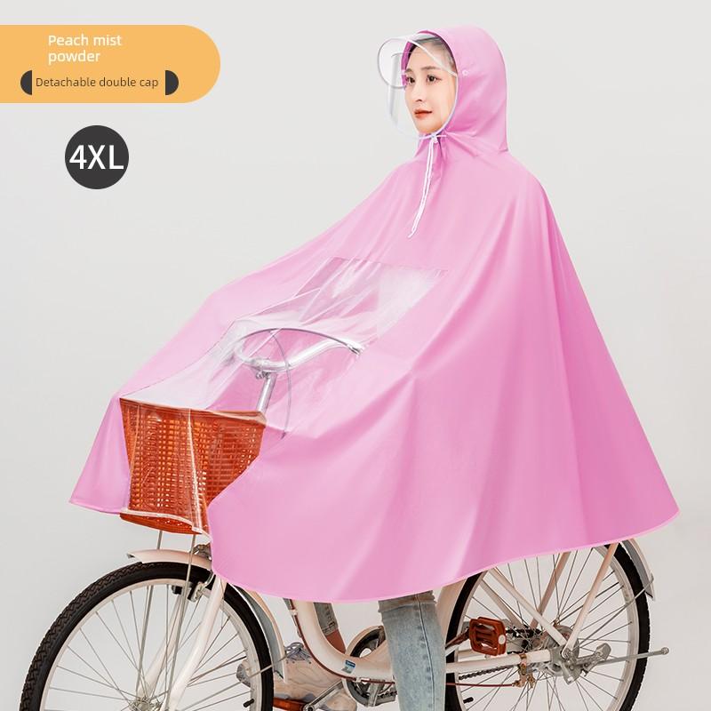 Bicycle-Specific Raincoat for School, Work, and Commuting, High-Definition Double Brim, Cycling-Style, Rainstorm-Proof, Thin Rain Poncho