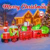 11.81FT Holiday Lighting With LED Lights Giant Christmas Inflatable Decoration Santa Train Xmas Garden Supplies Home Ornaments