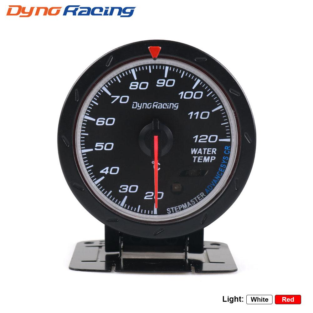 Dynoracing 60MM Car Water Temperature Gauge 20--120 Celsius Water Temp Meter Red & White Lighting Car Gauge With Sensor