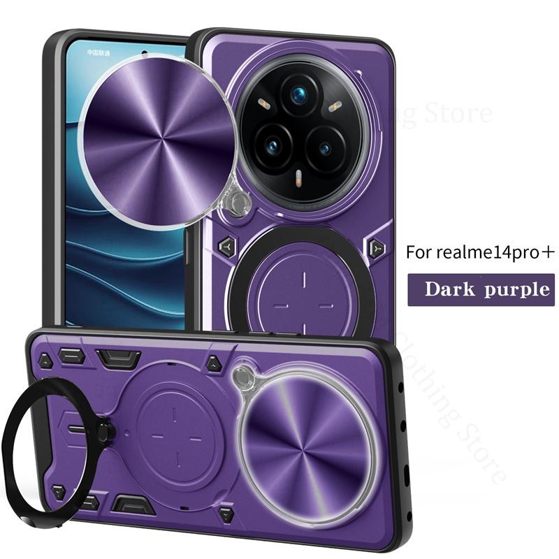 Кольцо для пальца, магнитный держатель, защитный чехол с раздвижным окном для Oppo Realme 14 Pro Plus, защитный чехол с подставкой для Realme 13 12 11 Pro Plus