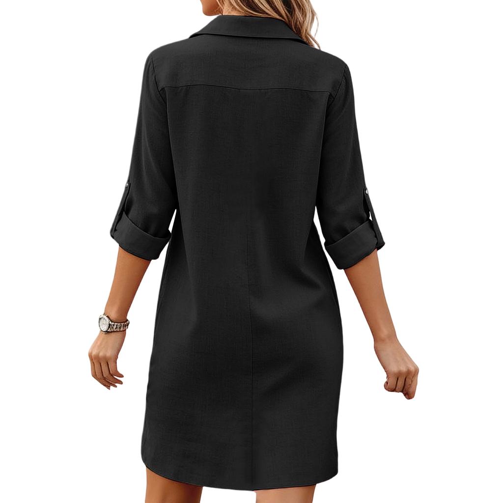 Женский повседневный кардиган на пуговицах с длинными рукавами, женское платье-рубашка