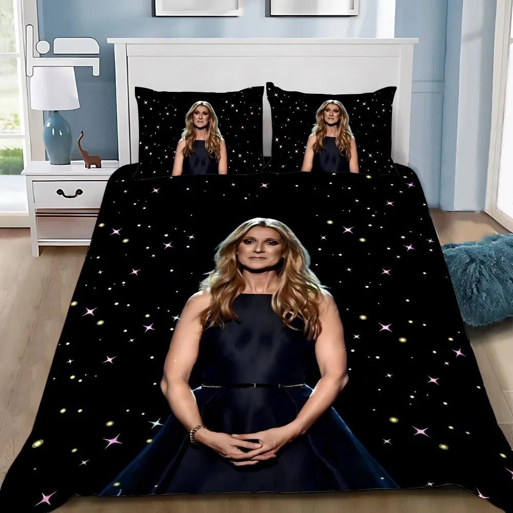 Exquisite 3D Celine Dion Wallpaper Music movie Printing Bedding Set Duvet Cover Comforter Bed Adult Youth Girl Boy Gift