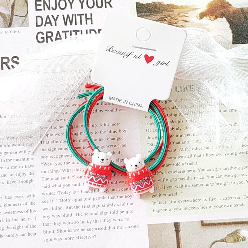 Резинки для волос «Санта Клаус» и «Рождественская елка» - Эластичные резинки для детей