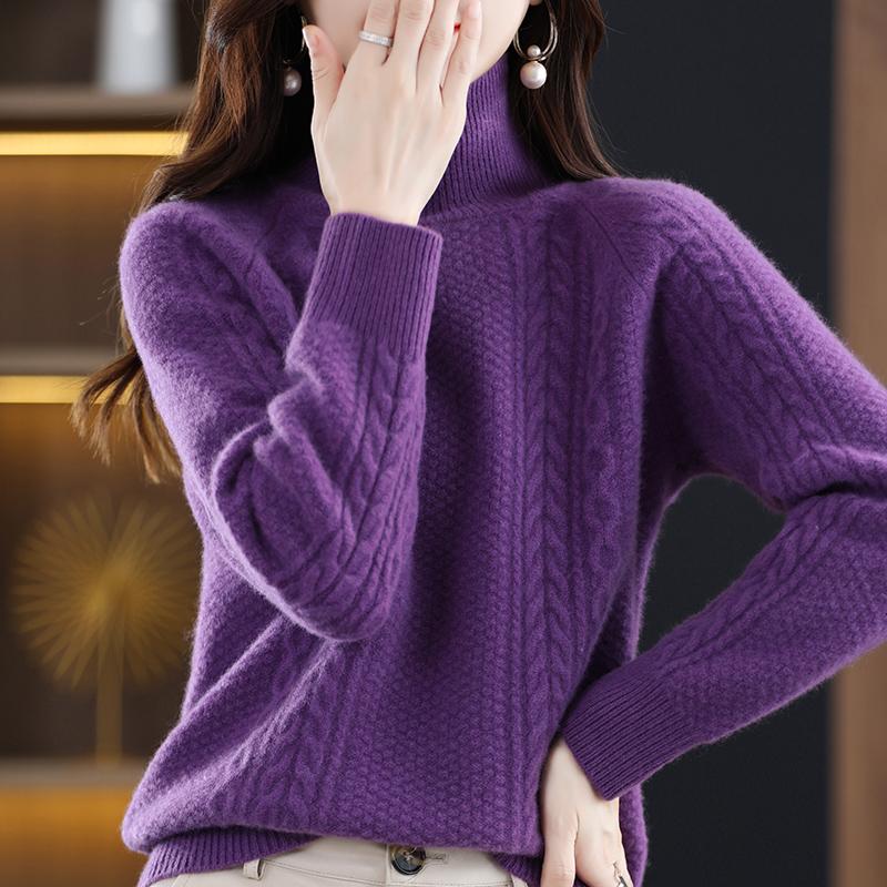 Женский кашемировый свитер Qinghe кашемир 30% кашемир 70% шерсть осенне-зимний кашемировый толстый пуловер мягкий и теплый
