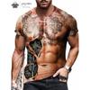 Забавная футболка с принтом мышц на 3D-принте, спортивная одежда для мужчин, летняя уличная футболка, топы, модная футболка с коротким рукавом в стиле Харадзюку