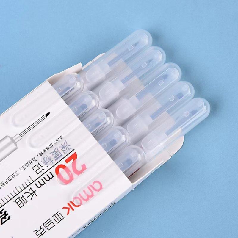 5pcs Long Nib Marker Pens Waterproof, Fast Drying Deep Reach Marker Perfect for Deep Holes in Metal and Wood Crafts