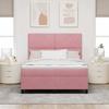 Boxspring Bed with Mattress and Headboard Pink 160 x 200 cm Velvet