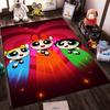 The Powerpuff Girls Cartoon Design Rug Non-slip Rug Suitable for Living Room and Bedroom Sofas Sofas