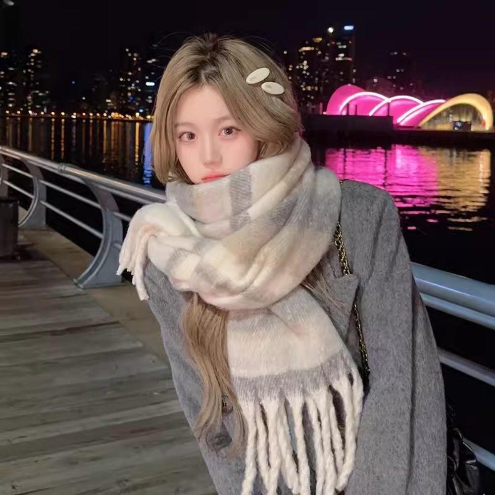 Thicken Long Wool Tassel Scarf Coldproof Women Cashmere Shawl Winter Cashmere Scarves Girls