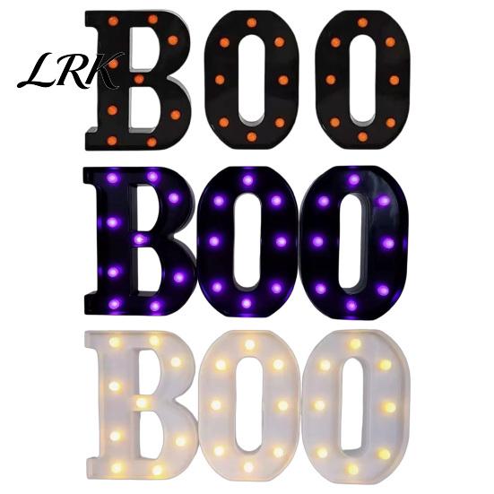 Светящиеся буквы 3 шт. Хэллоуин Boo со светодиодной подсветкой, для помещений, долговечный пластик, светящийся знак BOO для дома, кухни, камина, вечеринки