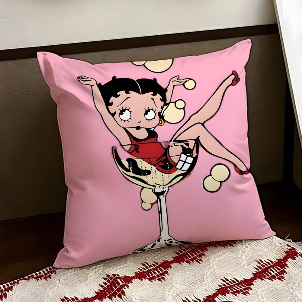 Cute BBetty BBoop Cushion Cover Reversible Soft Durable Pillow Cover Home Car MultiScene Use for Daily Comfort