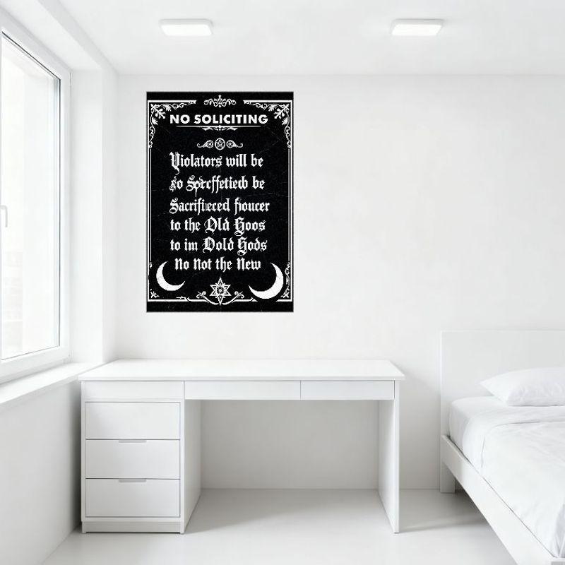 НЕ ПРЕДЛАГАТЬ Готический Оккультный Металлический Постер с Декором в виде Звезды-Пентаграммы, Постер с Текстурой Трещин для Дома, Бара, Кафе, Декора Мужской Пещеры