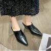 Fashion Comemore Spring Summer New Slippers Sexy Pointed Toe Slip On Baotou Mules Slipper Female Fashion Thick Heel Outdoor Dress Shoes