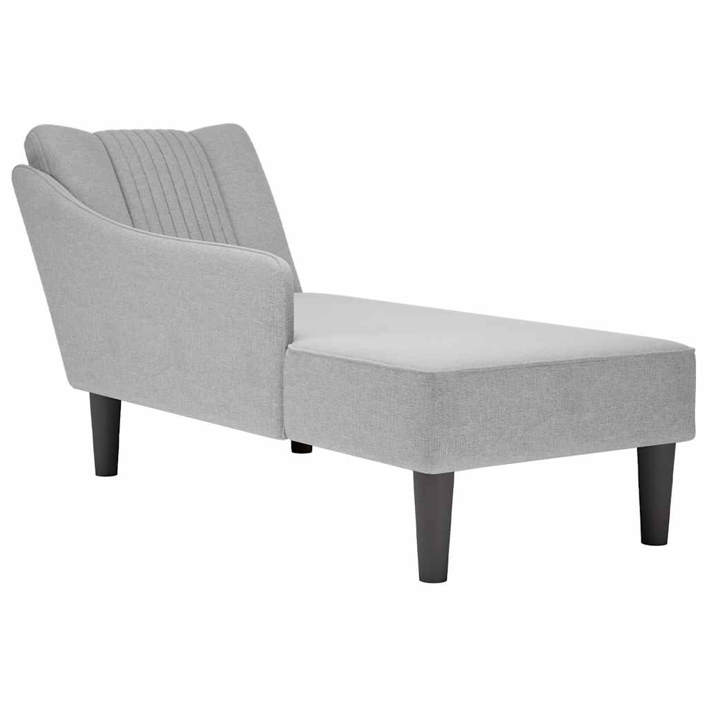 Chaise Longue with Right Armrest Cloud Grey Fabric