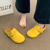 Women's Shoes Baotou Drag Women's 2025 Spring New Comfortable Outer Wear Boken Casual Half Slippers Trendy Women's Shoes