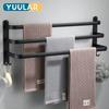 Towel Rack Bathroom 3 Layers Towel Holder Shower Rack Punch-Free Towel Bar Wall-mounted Rail Shower Hanger Toliet Storage Shelf