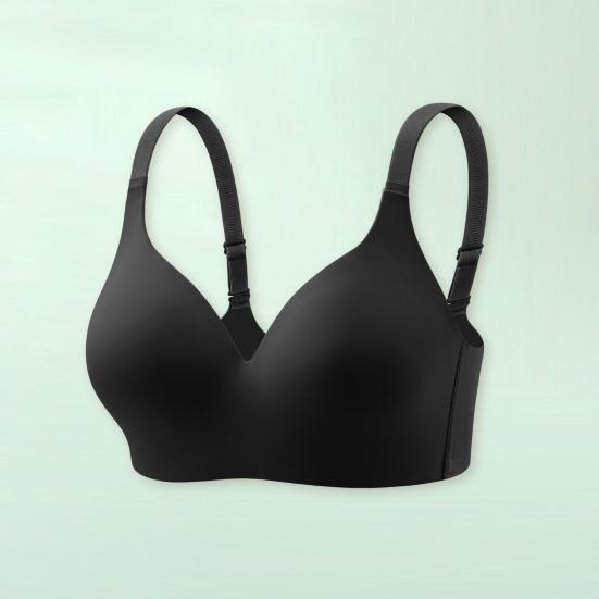 Women Bra Adjustable Shoulder Strap Push-up Anti-snagging Solid Color Full Coverage Wire-free