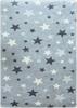 Children's Rug - Unspecified - Star - Grey - 100x150 Cm - Non-slip - Machine Washable