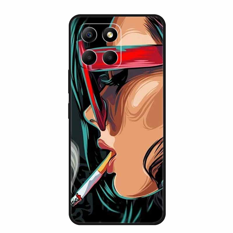 Чехол для Honor X6a Животные ТПУ Силикон Мягкая Задняя Крышка Телефона для Huawei Honor X6a HonorX6A 2023 Защитный Волк Черный Крутой Чехол