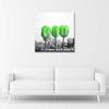 Canvas print, Green tulips on a meadow