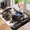 Custom Name The Lord of the Rings Crystal Velvet Floor Rug Personalized Text Soft Carpet Home Decor