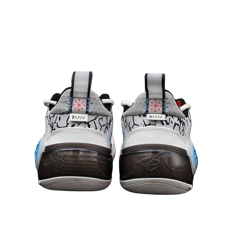 Li Ning Скользкие Устойчивые к истиранию Низкие Баскетбольные кроссовки Мужские Белый Черный Синий ABAS083-18