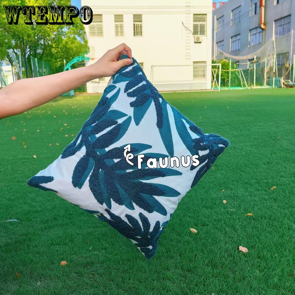 WTEMPO Зеленый лист Подсолнух Гостиная Диван Вышивка Подушка Наволочка