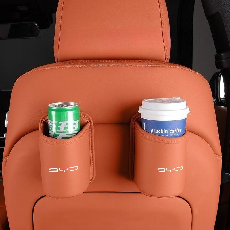For BYD Seagull Dolphin Mini Surf Sea Lion Car Cup Holder Seat Back Storage Box Water Cup Mobile Phone Drinks Holder Trash Can