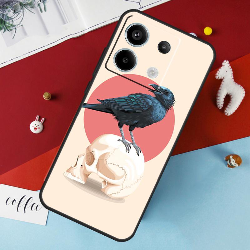 Чехол Crow Raven Dark Skull для Xiaomi Redmi Note 13 12 10 8 9 11 Pro 12S 10S 11S Redmi 13C 10A 10C 9C 12C Cover