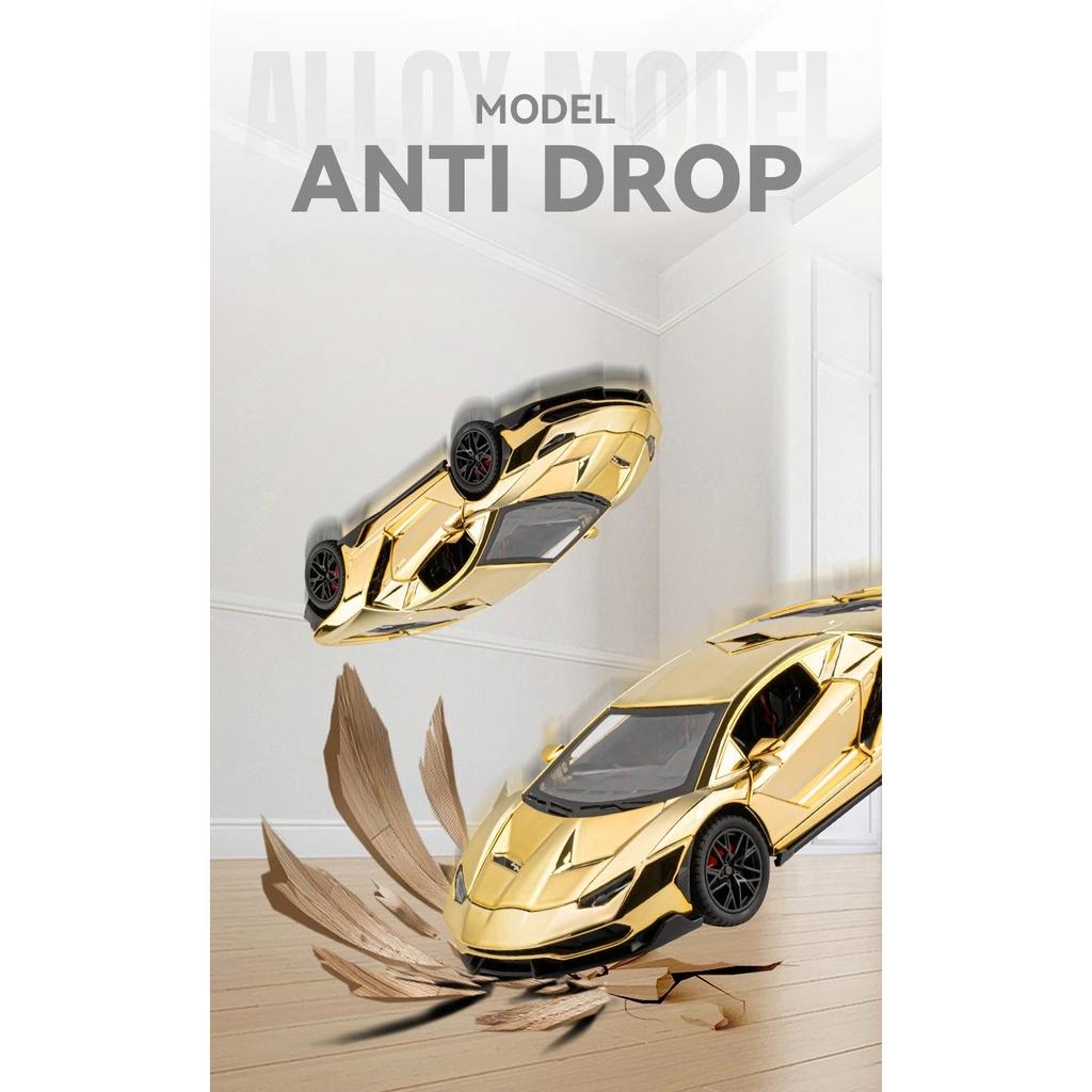 Гальванизированный 1/24 Lamborghini 770 Суперкар Сплав Модель Украшения Игрушки Литой Миниатюрный Voiture Дети Мальчик Подарок День Рождения