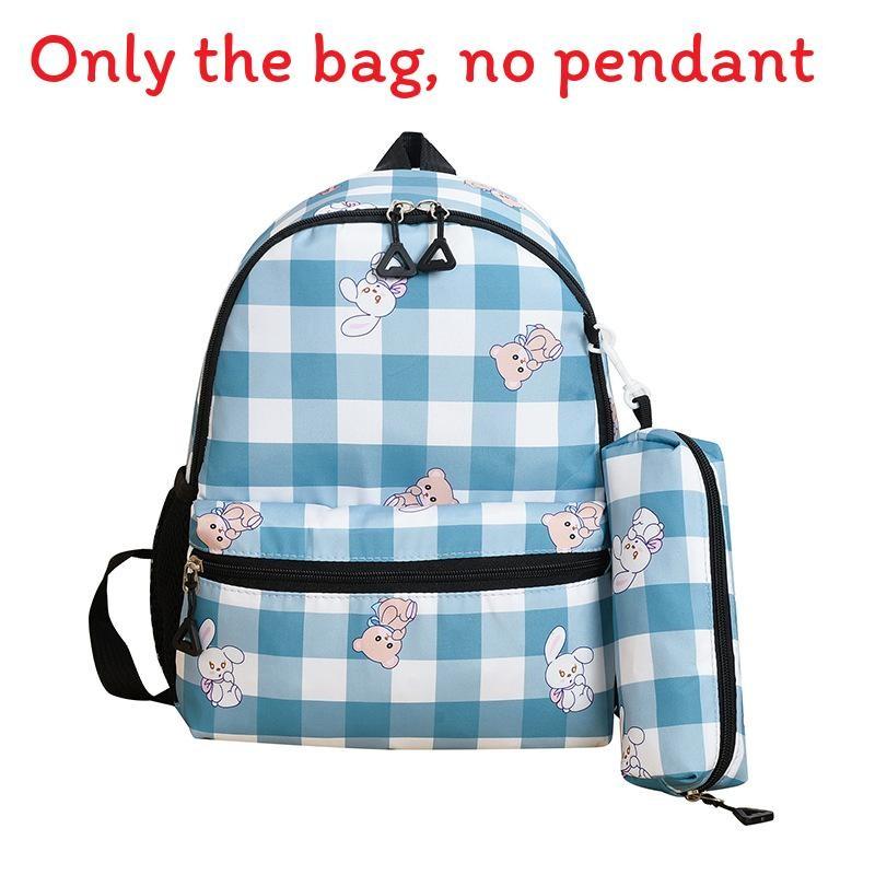 Kids Backpack For School And Outings With Cute Print And Grid Pattern In Durable Polyester Fabric