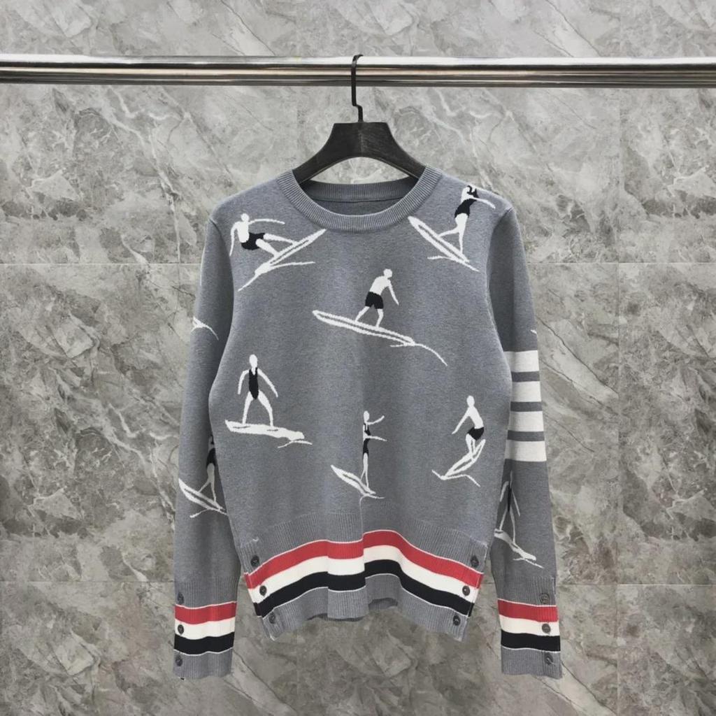 Унисекс свитер шерстяной жаккардовой вязки для серфинга на осень/зиму