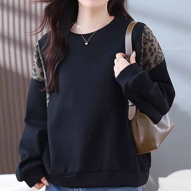 Dimanaf Новинка 2024 года, женские толстовки и свитшоты с леопардовым принтом, осенние базовые топы, футболки, новые