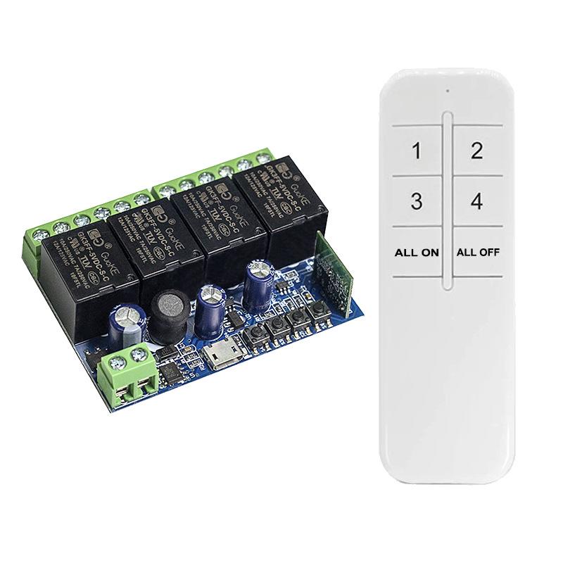 4-канальный WiFi умный переключатель с беспроводным реле DC 5V-48V и совместимостью с eWelink