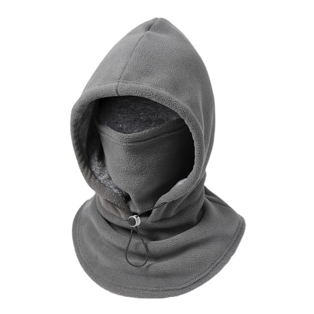 Thermal Hooded Neck Drawstring Pullover Cap Casual Helmet Hat Ski