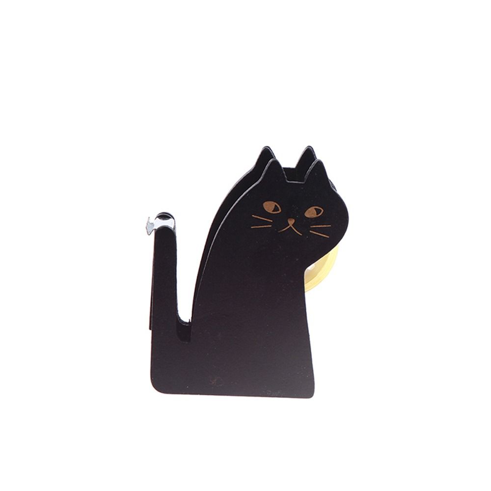Милый резак для скотча в форме кошки, держатель для скотча, офисные аксессуары, деревянный диспенсер для скотча, васи-лента