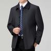Осенне-зимняя шерстяная куртка мужская деловая повседневная шерстяная куртка с лацканами для пап среднего возраста, топ на пуговицах без глажки